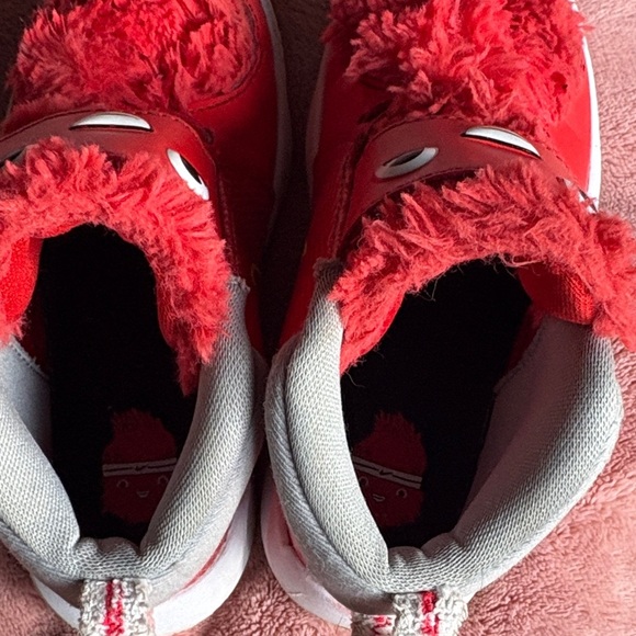Nike Kids' Red Fuzzy Face Sneakers - Picture 6 of 6